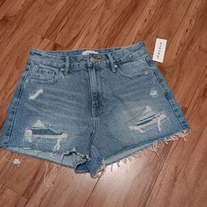 Ripped jean shorts